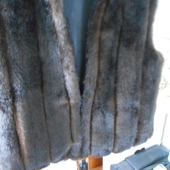 REVERSIBLE VEST-FAUX FUR-POLYESTER-GIACCA GALLERY-WOMEN'S SZ L-VINTAGE-EXC! - Picture 3 of 9